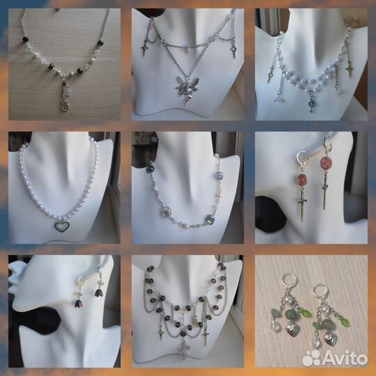 Украшения ручной работы колье, серьги, бижутерия