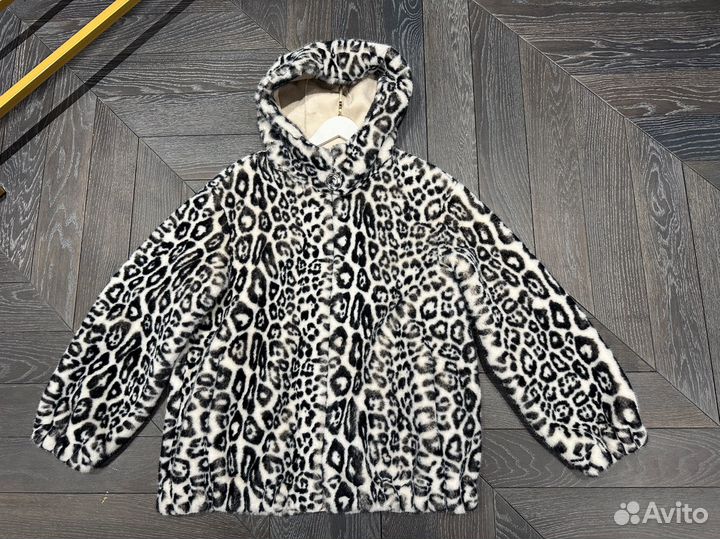 Шуба из эко меха леопардовая 44-48