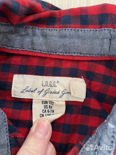 Рубашка на мальчика в клетку h&m 122/128р