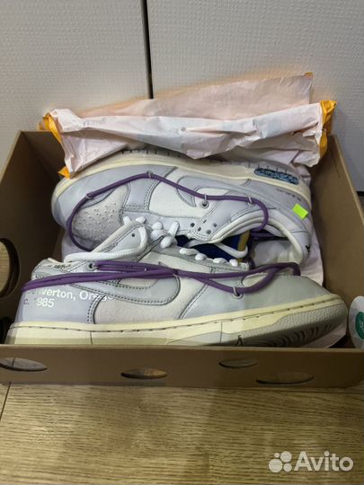 Кроссовки nike x off white dunk lot