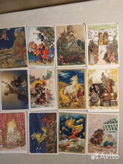 Русские сказки открытки СССР и Конек -горбунок 55г