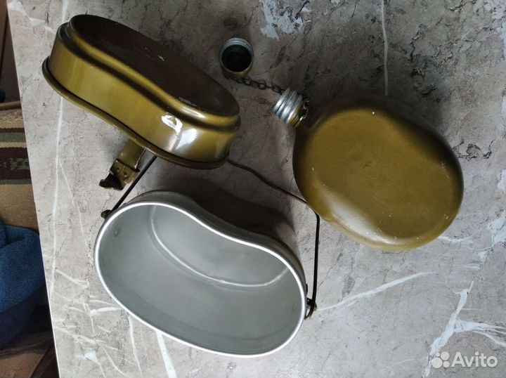 Походный армейский набор фляга + котелок