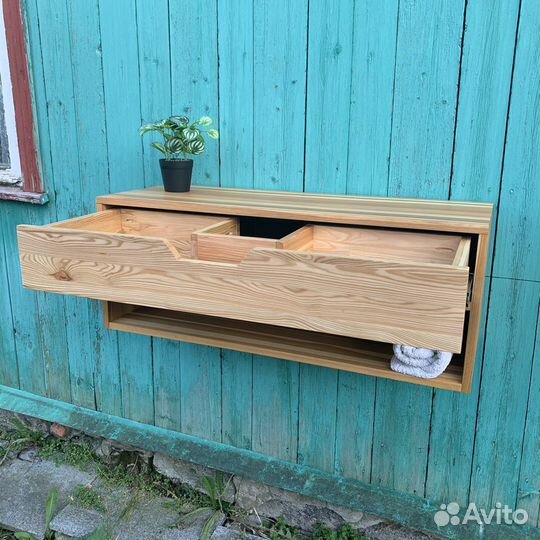 Тумба для раковины парящая из лиственницы