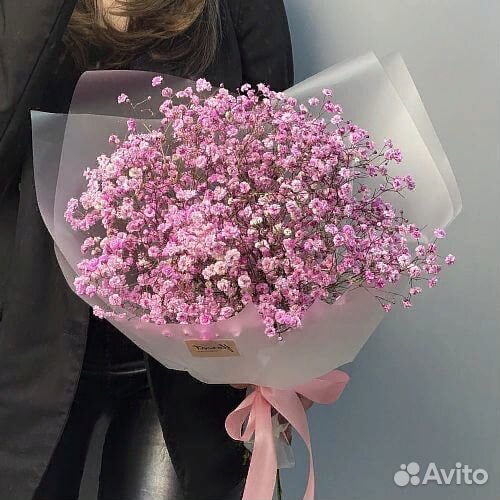 Букет из розовой гипсофилы