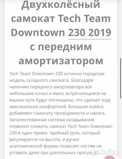 Самокат городской Tech Team Downtown 230