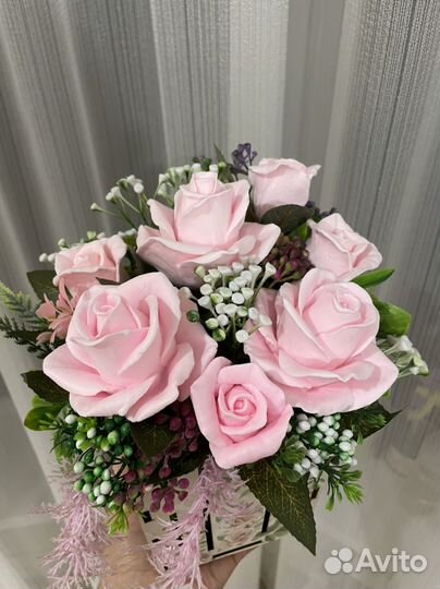 Букет из мыльных роз
