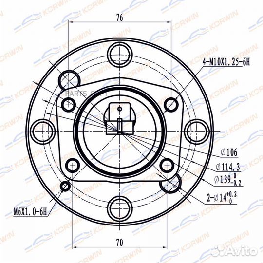 Korwin kwah0015 Ступица колеса korwin задняя ABS c