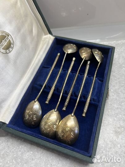 Набор ложек серебро 875