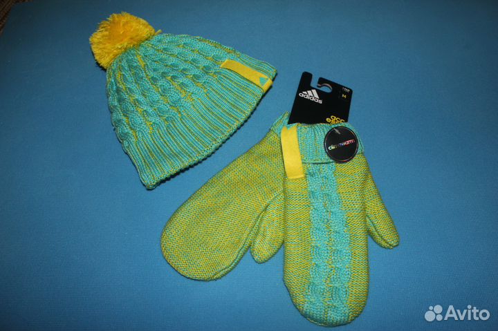 Комплект Adidas оригинал (шапка, варежки)