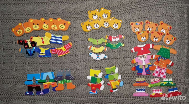 Деревянный пазл Семья медведей