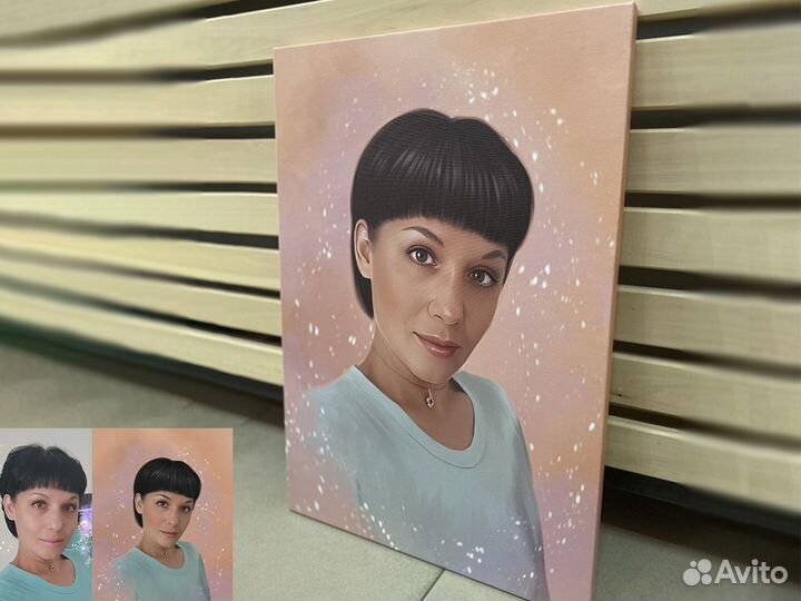 Портрет по фото на холсте