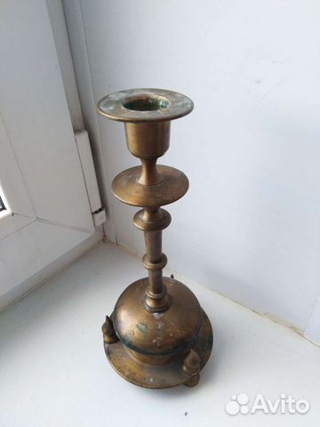 Старинный бронзовый подсвечник