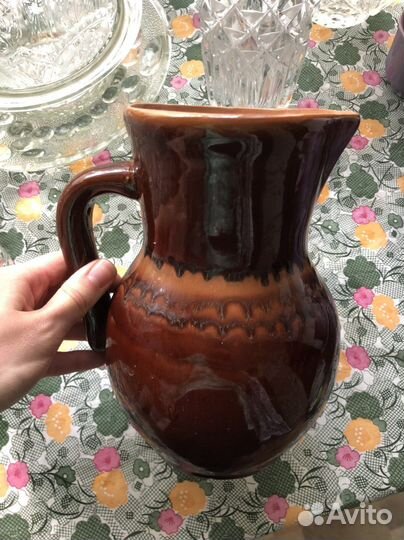 Кувшин и пиалки из глины СССР
