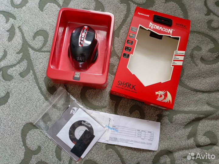 Беспроводная мышь игровая redragon shark