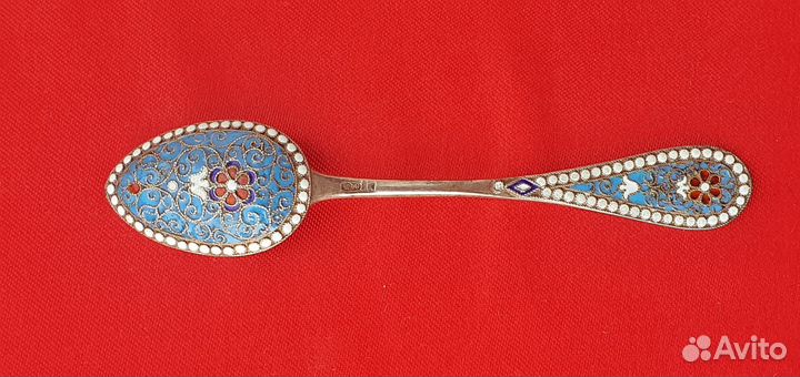 Ложка чайная серебро 84 пр эмаль