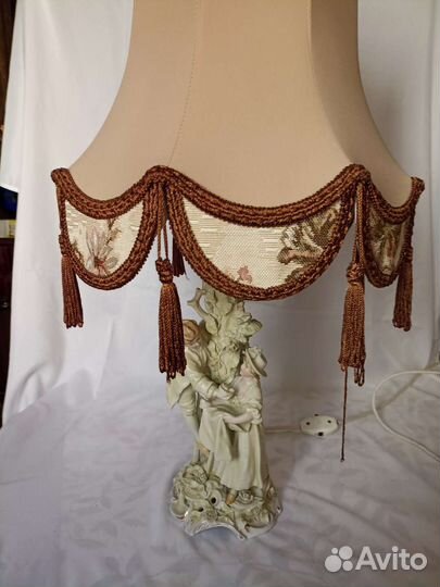 Стариная лампа фарфор Дрезден