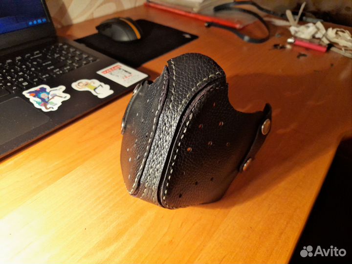 Маска + очки (гогглы) из натуральной кожи