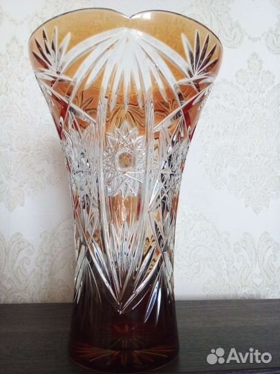 Фужеры цветной хрусталь Красный май ваза Бутон