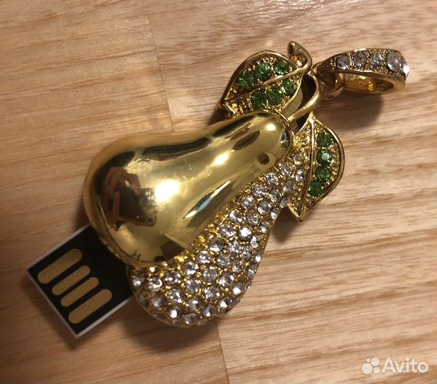 Флешка usb 2.0 4gb «Груша» стразы