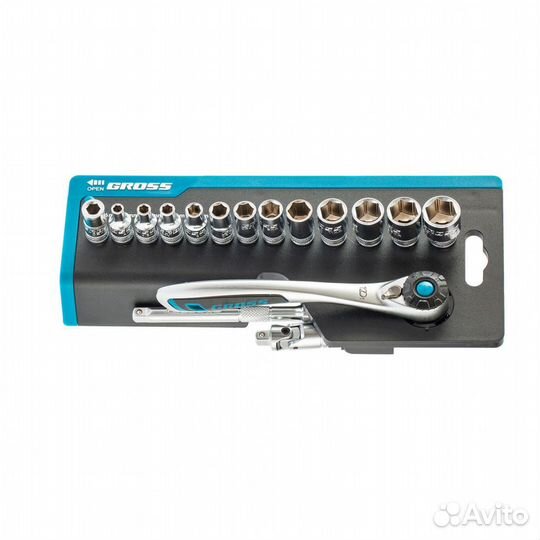 Набор торцевых головок, трещотка 120 зубьев, 36 пр