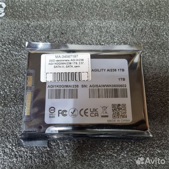 SSD накопитель AGI AI238 AGI1K0gimai238 1тб, 2.5