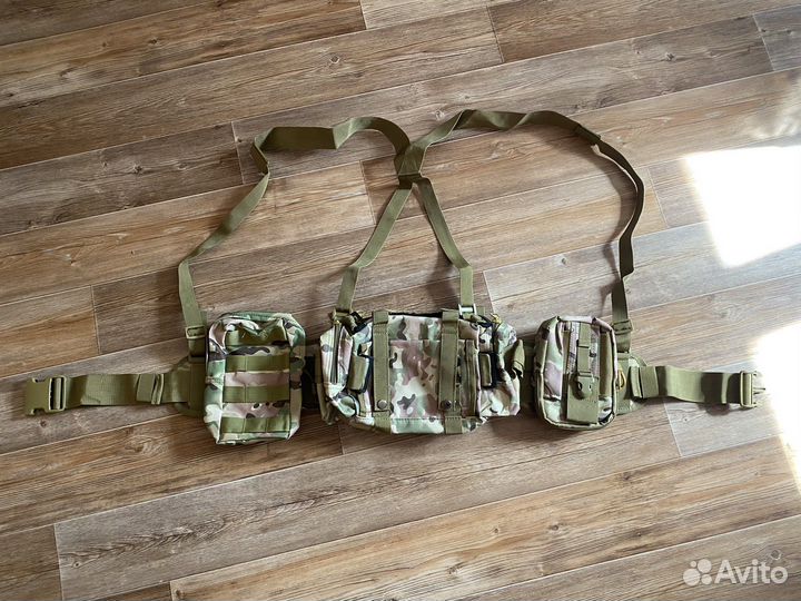 Пояс тактический с подсумками и с лямками. Рпс