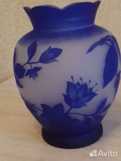 Ваза синее стекло СССР