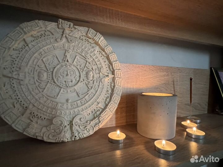 Соевая Свеча интерьерная из бетона