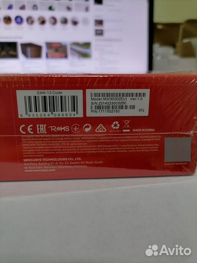 Wifi роутер беспроводной mercusys MW300D adsl2+