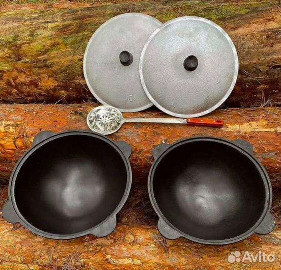 Казан чугунный + шумовка в подарок