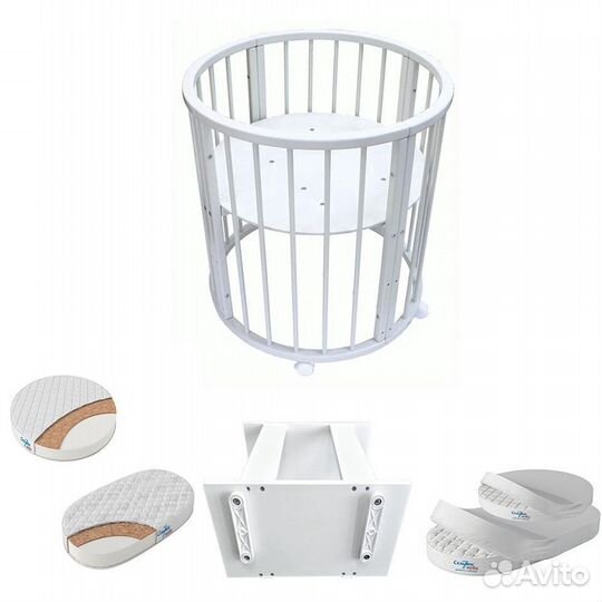 Кроватка (с 2 матр. и наматр., маятн., доп.полкой)