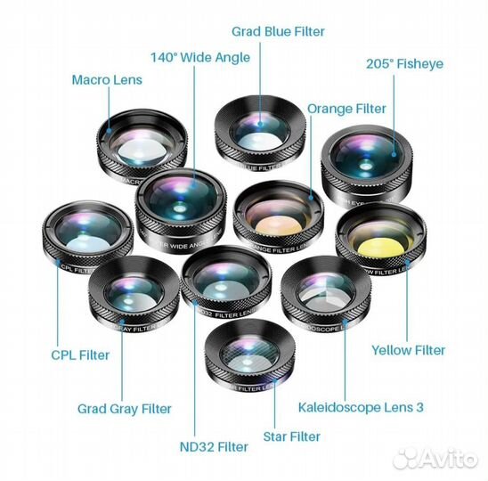Набор линз на смартфон.новый