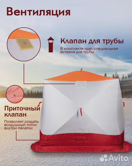 Палатка для зимней рыбалки Медведь Куб 4