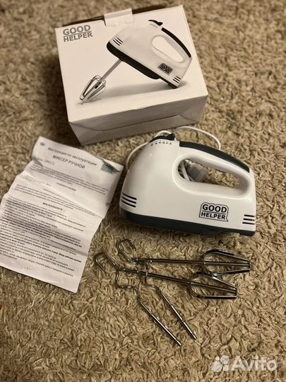 Миксер ручной 2 вида насадок Good Helper HM371