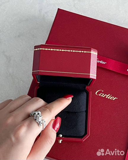 Кольцо Cartier panthere белое золото, бриллианты