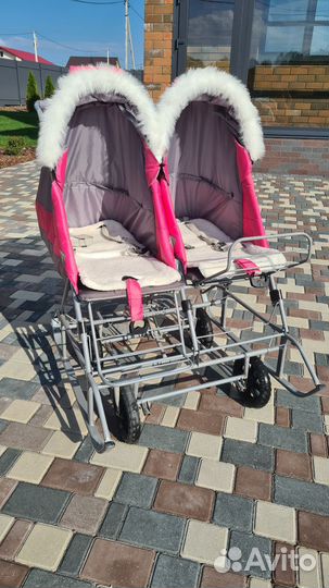 Коляска санки для двойни (близнецов)