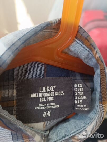 Рубашка logg H&M для мальчика 128 см, 7-8 лет