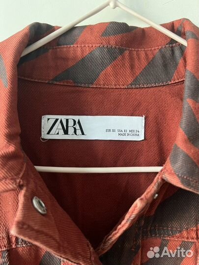 Джинсовая куртка рубашка zara xs