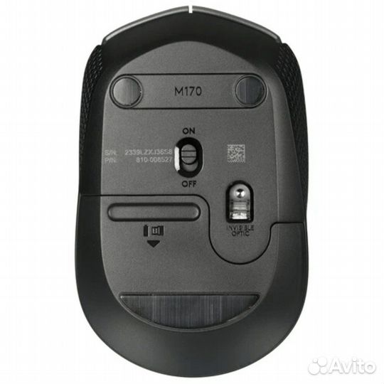 Мышь беспроводная Logitech M170, Черно-Серый