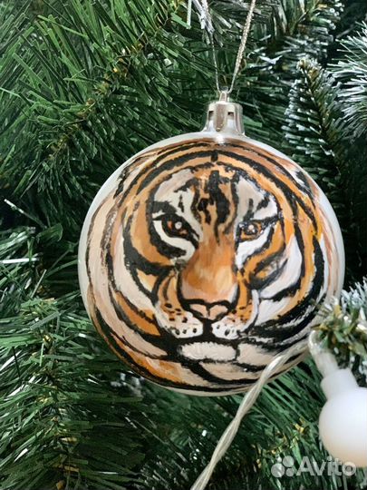 Ёлочная игрушка Шар 10 см. Ручная работа