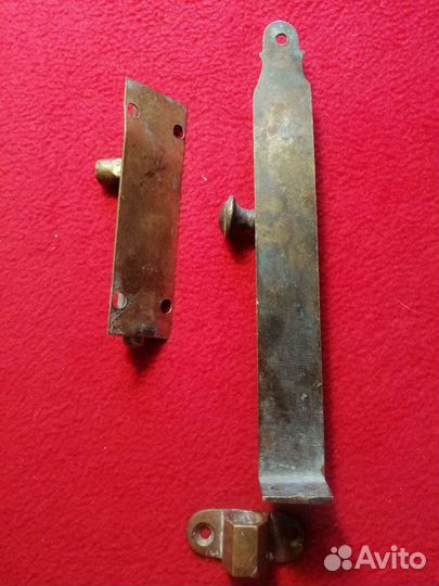 Старинный латунный оконный шпингалет, задвижка