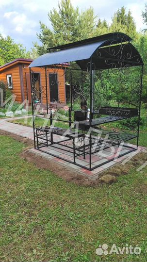 Мангал с печью под казан