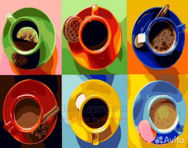 Картина по номерам 40x50 Шесть разных напитков в р