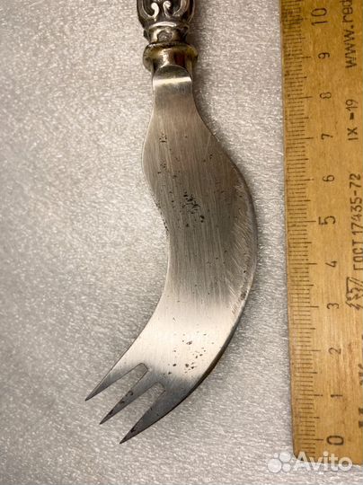 Старинный сырный нож Серебро 84 проба