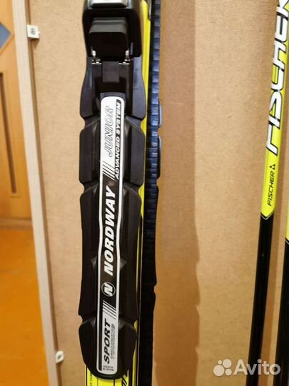 Лыжи беговые fisher +ботинки+палки