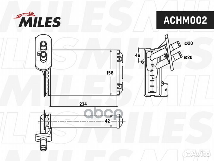 Теплообменник, отопление салона achm002 Miles