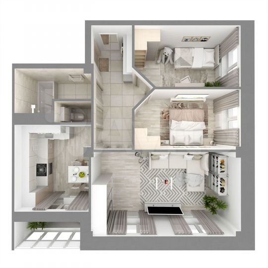 3-к. квартира, 63,8 м², 6/7 эт.