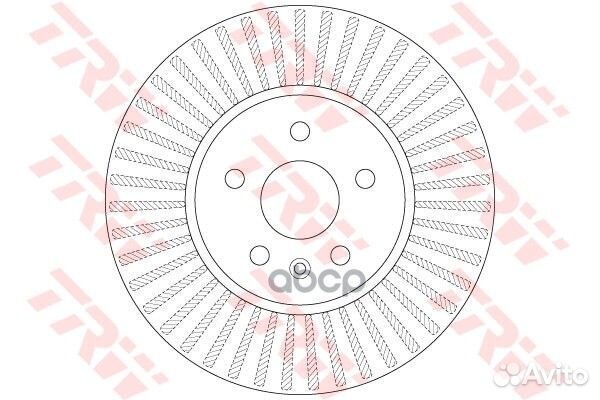 Диск торм.пер. opel mokka 12 DF6629 TRW