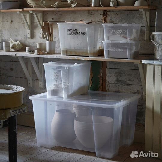 Контейнеры с крышкой икеа самла (новые), 130л