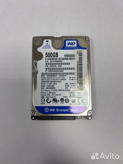 Жесткий диск HDD WD Scorpio Blue 500Gb #1